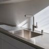Integrated Quartz Kitchen Sink Design with Single Bowl