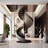 Spiral Staircase Design with Powder-Coated Metal Finish