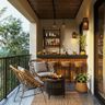 Balcony Design with Wicker Furniture