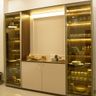 Crockery Unit Design in Champagne and Walnut