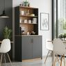 Grey and Wood Crockery Unit Design