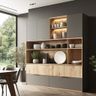 Smoke Grey Crockery Unit Design with Black Glass