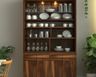 Wooden Crockery Unit Design with Open Shelves