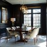Dining Room Design with Solid Wood Table and Leather Chairs