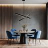 Dining Room Design with Blue Velvet Chairs and Stone Table