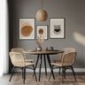 4-Seater Dining Room Design with Wooden Table and Rattan Chairs