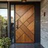 "Wooden Matte Finish Entrance Door Design  "