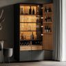 Home Bar Design with Pull-Out Wooden Drawers
