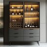 Home Bar Design with Closed and Open and Closed Storage