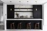 Slate Home Bar Design with Open Shelving