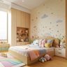 Rainbow and Cloud Wallpaper Design for Kids Room