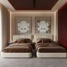 Kids Bedroom Design with Twin Upholstered Beds