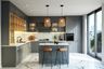 Island Kitchen Design with White Quartz Countertop