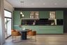 Straight Kitchen Design with Aloe Vera Matte Cabinets