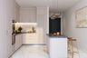 Island Kitchen Design with Pomelia Cabinets and Quartz Countertops