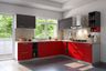 L-Shaped Kitchen Design with Quartz Countertop