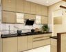 Cream Parallel Kitchen Design with High-Gloss Cabinets