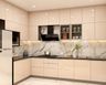 L-Shaped Kitchen Design with Granite Countertop and Soft-Close Cabinets