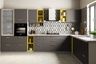 L-Shaped Kitchen Design with Corian Countertops