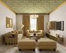 Living Room Design with Chesterfield Beige Sofas