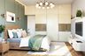 Master Bedroom Design with Wooden and Green Accents