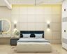 Master Bedroom Design with Geometric Wall Paneling