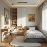Space-Saving Design with Built-In Desk and Custom Wardrobe