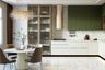 Space-Saving Kitchen with Floor-to-Ceiling Storage and Compact Dining