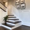 L-Shaped Staircase Design with Concrete Structure and Wooden Treads