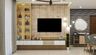 White, Black and Acacia TV Unit Design