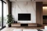 TV Unit Design with Minimalist Drawers and Marble