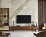 Walnut Bronze TV Unit Design with Suede Finish