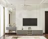 Grey and White Modern TV Unit Design