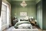 Green Paint with Trims Wall Paint Design