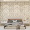 Beige and Light Brown Damask Wallpaper Design