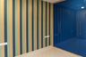 Striped Wallpaper Design in Green, Yellow and Blue