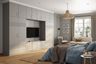 4-Door Swing Wardrobe Design in Dust Grey Matte Finish