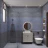 Blue Grey Ceramic Rectangular Bathroom Tile Design with Matte Finish