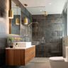 Ceramic Grey Bathroom Tile Design with Matte Finish