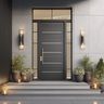 Swing Single Door Design with Matte Finish Entrance Look