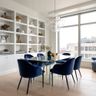 6-Seater Dining Room Design with Glass Top Table