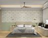 Guest Bedroom Design with Vertical Panels and Platform Bed