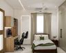 Neutral Coloured Modern Kids Bedroom Design with Dedicated Study Zone