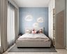 Scandinavian Kids Bedroom Design with Cloud Wall Lights and Gloss Wardrobes