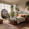 Kids Bedroom Design with Swing Seat and Wrought-Iron Bed