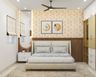 Master Bedroom Design with King Bed, Built-in Wardrobes and Wood Panel Wall