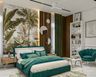 Botanical Bedroom Wallpaper Design with Oversized Leaf Murals