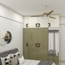 4-Door Contemporary Swing Wardrobe Design with Floor-to-Ceiling Storage