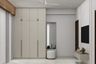 Taupe 2-Door Swing Wardrobe Design with Seamless Tall Shutters