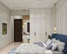 Off White Swing Wardrobe Design with Recessed Lighting